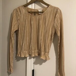 New Chic Gold Long Sleeve Blouse